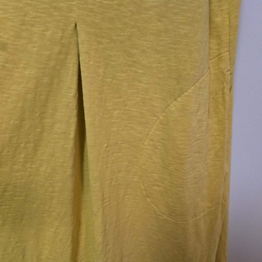 J. Jill Petite Sz PXL Yellow Slub Knit Cotton Sleeveless Pocket Dress Cover-up - Picture 3 of 6